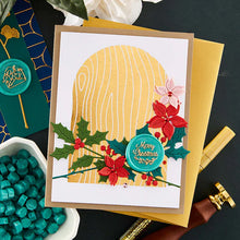 Load image into Gallery viewer, Spellbinders - Glimmer Hot Foil Plates - WOODGRAIN BACKGROUND GLIMMER HOT FOIL PLATE FROM SEALED FOR THE HOLIDAYS COLLECTION - Design Creative Bling