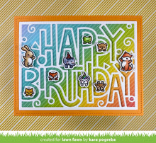Carica l'immagine nel visualizzatore di Gallery, Lawn Fawn - giant outlined happy birthday: landscape - Lawn Cuts - Dies - Design Creative Bling