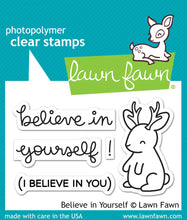 Load image into Gallery viewer, Lawn Fawn - believe in yourself - clear stamp set - Design Creative Bling