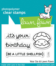 Load image into Gallery viewer, Lawn Fawn - year six - clear stamp set - Design Creative Bling