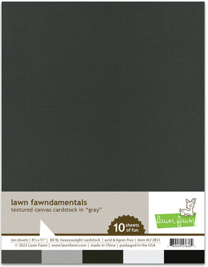 Lawn Fawn - textured canvas cardstock - gray - 10 Pack - Design Creative Bling