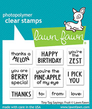 Load image into Gallery viewer, Lawn Fawn - tiny tag sayings: fruit - clear stamp set - Design Creative Bling