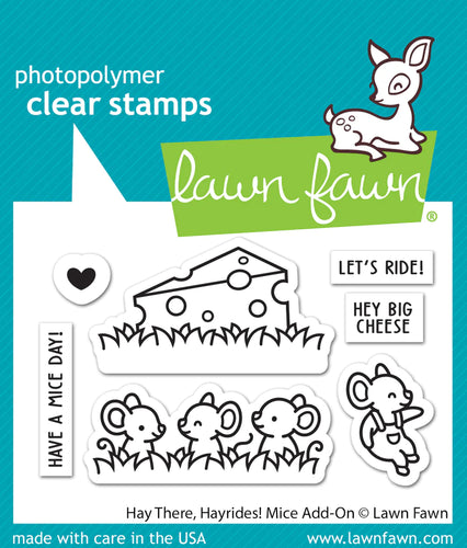 Lawn Fawn - Hay There, Hayrides! mice add-on - clear stamp set - Design Creative Bling
