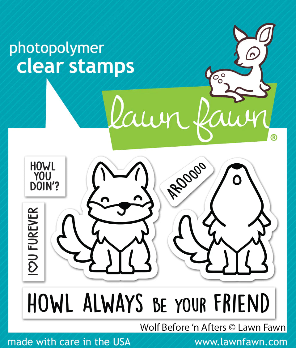 Lawn Fawn - wolf before 'n afters - clear stamp set - Design Creative Bling