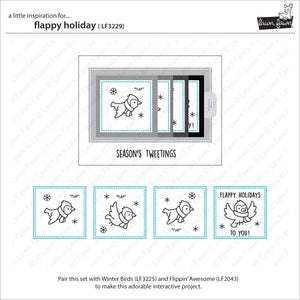 Lawn Fawn - flappy holiday - clear stamp set - Design Creative Bling