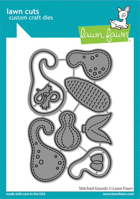 Lawn Fawn - stitched gourds - lawn cuts - Design Creative Bling