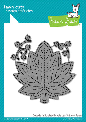 Lawn Fawn - outside in stitched maple leaf - lawn cuts - Design Creative Bling