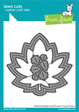 Lawn Fawn - stitched maple leaf frame - lawn cuts - Design Creative Bling