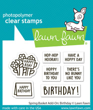 Load image into Gallery viewer, Lawn Fawn - Clear photopolymer Stamps - spring basket add-on: birthday - Design Creative Bling