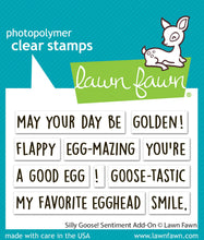 Cargar imagen en el visor de la galería, Lawn Fawn - silly goose! sentiment add-on- clear stamp set - Design Creative Bling