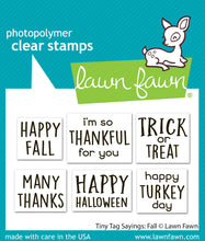Load image into Gallery viewer, Lawn Fawn - tiny tag sayings: fall- clear stamp set - Design Creative Bling