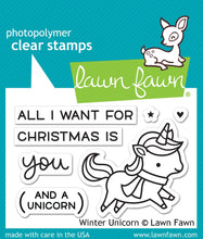 Load image into Gallery viewer, Lawn Fawn-Clear Stamp 3" x 2"-Winter Unicorn - Design Creative Bling
