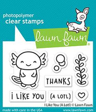 Load image into Gallery viewer, Lawn Fawn - Valentines - Clear Photopolymer Stamps - I Like You (A Lotl) - Design Creative Bling
