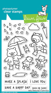 Lawn Fawn - Clear photopolymer Stamps - Beary Rainy Day - Design Creative Bling