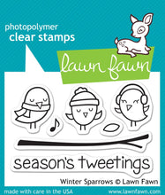 Load image into Gallery viewer, Lawn Fawn - Clear Stamps - 2 x 3-Winter Sparrow - Design Creative Bling