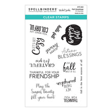 Load image into Gallery viewer, Spellbinders-Fall Greetings Clear Stamp Set from the Happy Harvest Collection by Nichol Spohr - Design Creative Bling