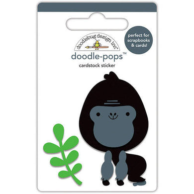 Doodlebug Design - At the Zoo Collection - Doodle-Pops - 3 Dimensional Cardstock Stickers - Gus Gorilla - Design Creative Bling
