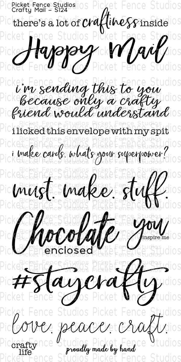 Picket Fence StudiosCRAFTY MAILClear Stamp Set Design Creative Bling