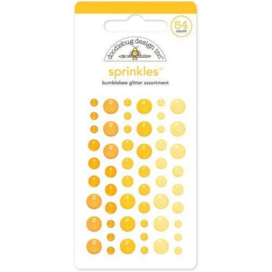 Doodlebug Design - Glitter Sprinkles - Self Adhesive Enamel Dots - Bumblebee - Design Creative Bling
