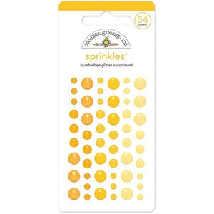 Doodlebug Design - Glitter Sprinkles - Self Adhesive Enamel Dots - Bumblebee - Design Creative Bling