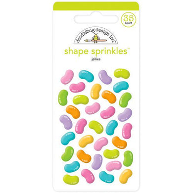 Doodlebug Design - Hoppy Easter Collection - Sprinkles - Self Adhesive Enamel Shapes - Jellies - Design Creative Bling