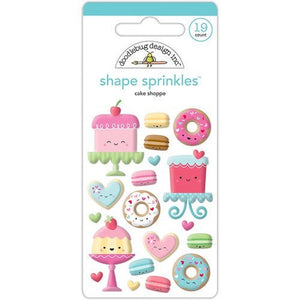 Doodlebug Design - Cream and Sugar Collection - Sprinkles - Self Adhesive Enamel Shapes - Cake Shoppe - Design Creative Bling