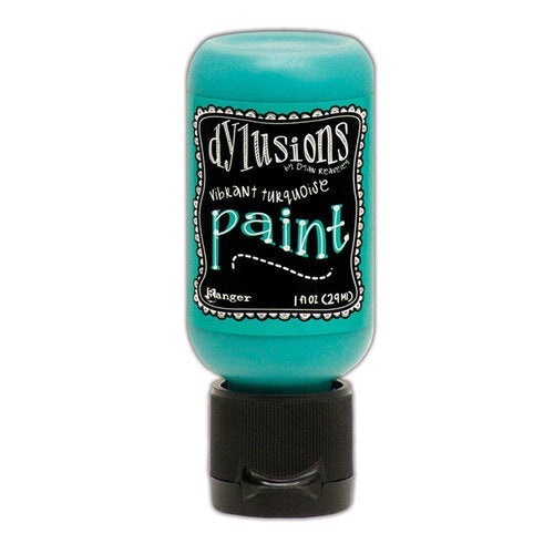Ranger Ink - Dylusions Paints - Flip Cap Bottle -Vibrant Turquoise - Design Creative Bling