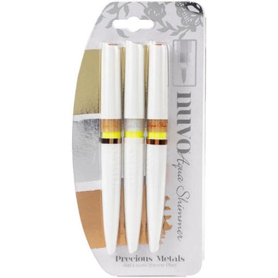 Nuvo - Aqua Shimmer Pen 3 Pack-Precious Metals - Design Creative Bling