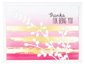 Spellbinders - Glimmer Hot Foil Plates -Foiled Brushstrokes and Stripes Glimmer Hot Foil Plate Effortless Greetings By Laurie Willison - Design Creative Bling