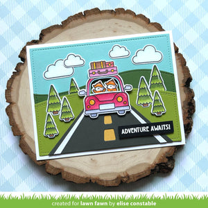 Lawn Fawn - car critters road trip add-on - clear stamp set