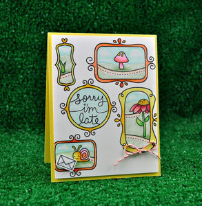 Lawn Fawn - flirty frames - clear stamp set - Design Creative Bling