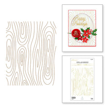 Load image into Gallery viewer, Spellbinders - Glimmer Hot Foil Plates - WOODGRAIN BACKGROUND GLIMMER HOT FOIL PLATE FROM SEALED FOR THE HOLIDAYS COLLECTION - Design Creative Bling
