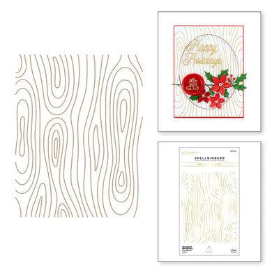 Spellbinders - Glimmer Hot Foil Plates - WOODGRAIN BACKGROUND GLIMMER HOT FOIL PLATE FROM SEALED FOR THE HOLIDAYS COLLECTION - Design Creative Bling