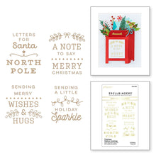Load image into Gallery viewer, Spellbinders - Glimmer Hot Foil Plates - CHRISTMAS MAILBOX GREETINGS GLIMMER HOT FOIL PLATE FROM THE PARCEL &amp; POST COLLECTION - Design Creative Bling
