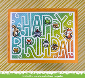Lawn Fawn - giant outlined happy birthday: landscape - Lawn Cuts - Dies - Design Creative Bling