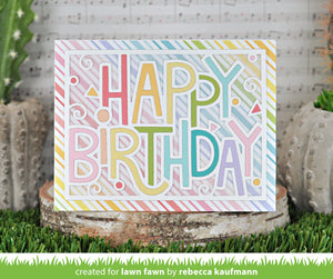 Lawn Fawn - giant outlined happy birthday: landscape - Lawn Cuts - Dies