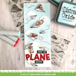 Lawn Fawn - just plane awesome sentiment trails - clear stamp set - Design Creative Bling