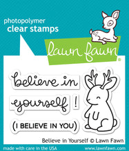 Load image into Gallery viewer, Lawn Fawn - believe in yourself - clear stamp set
