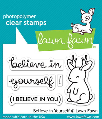 Lawn Fawn - believe in yourself - clear stamp set - Design Creative Bling