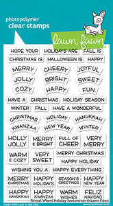 Lawn Fawn - reveal wheel holiday sentiments - clear stamp set