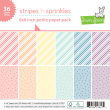 Cargar imagen en el visor de la galería, Lawn Fawn - stripes &#39;n sprinkles petite paper pack - 6 x 6 Petite Paper Pack
