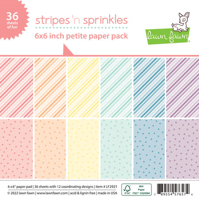 Lawn Fawn - stripes 'n sprinkles petite paper pack - 6 x 6 Petite Paper Pack - Design Creative Bling