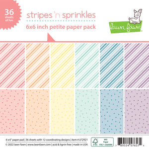 Lawn Fawn - stripes 'n sprinkles petite paper pack - 6 x 6 Petite Paper Pack