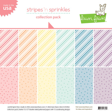 Lawn fawn - stripes 'n sprinkles collection pack - 12x12 - Design Creative Bling