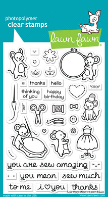 Lawn Fawn - sew very mice - clear stamp set - Design Creative Bling