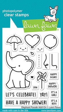 Lawn Fawn - elephant parade add-on - clear stamp set - Design Creative Bling