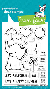 Lawn Fawn - elephant parade add-on - clear stamp set - Design Creative Bling