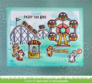 Lawn Fawn - coaster critters flip-flop - clear stamp set