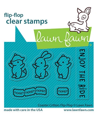 Lawn Fawn - coaster critters flip-flop - clear stamp set - Design Creative Bling