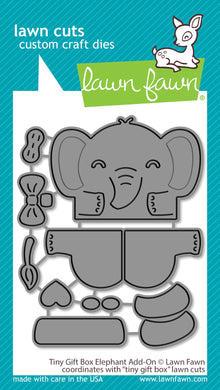 Lawn Fawn - tiny gift box elephant add-on - Lawn Cuts - Dies - Design Creative Bling